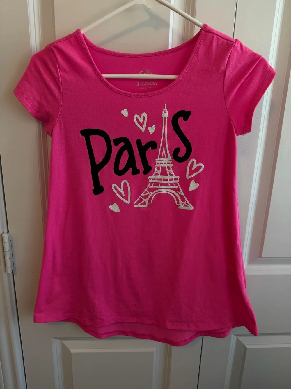 Justice Girls’ Pink Paris Graphic Tee Size 12
